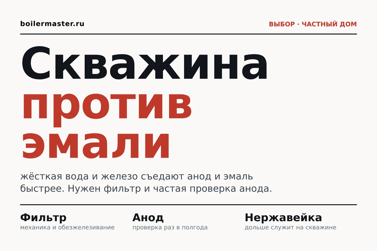 Водонагреватель из нержавейки рядом с фильтром обезжелезивания в доме