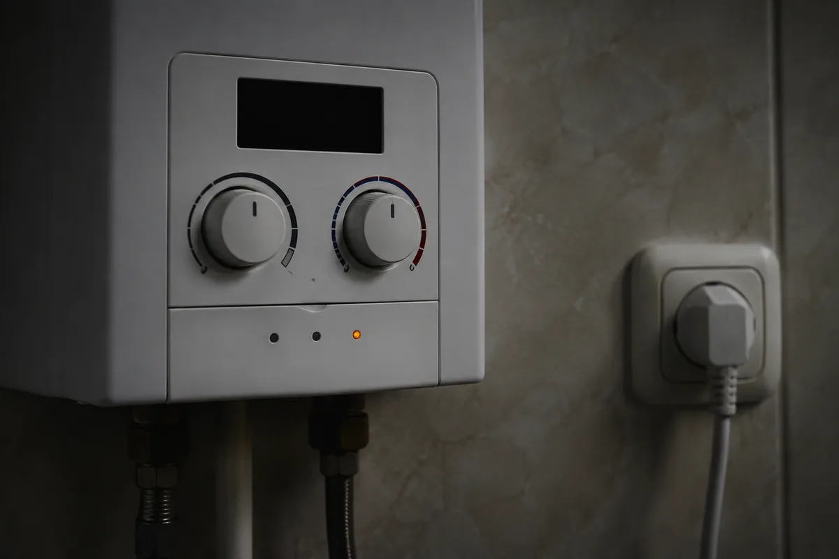 Панель водонагревателя Electrolux с погасшим индикатором питания