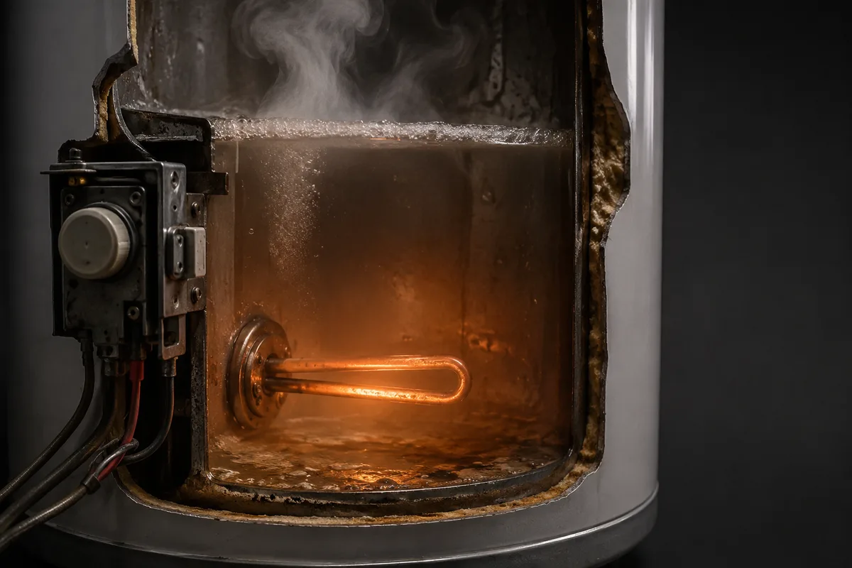 ТЭН в баке Gorenje с накипью, причина перегрева E05