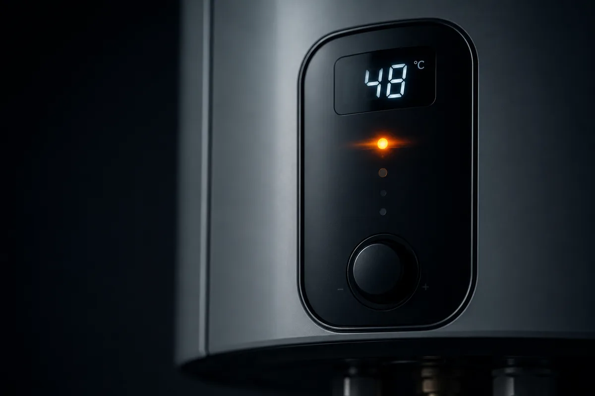 Мигающий индикатор и дисплей на панели водонагревателя Electrolux