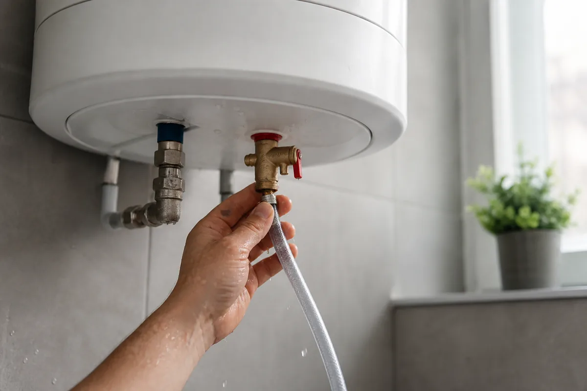 Слив воды из накопительного водонагревателя Electrolux через дренаж предохранительного клапана