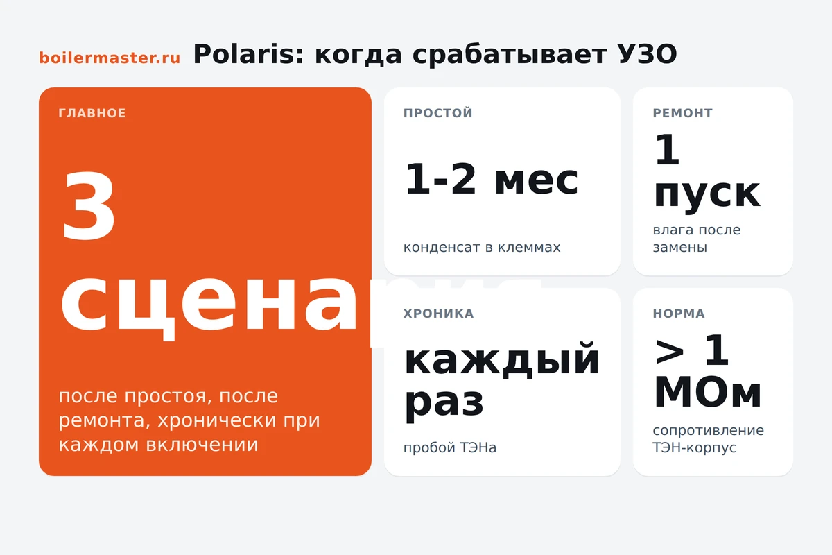 Поиск утечки тока и проверка заземления водонагревателя Polaris