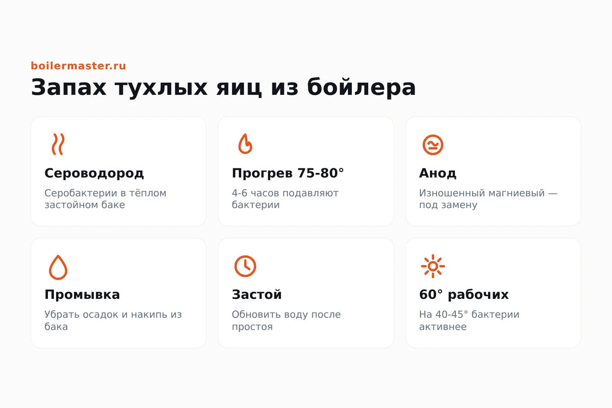 Неприятный запах сероводорода из горячей воды бойлера