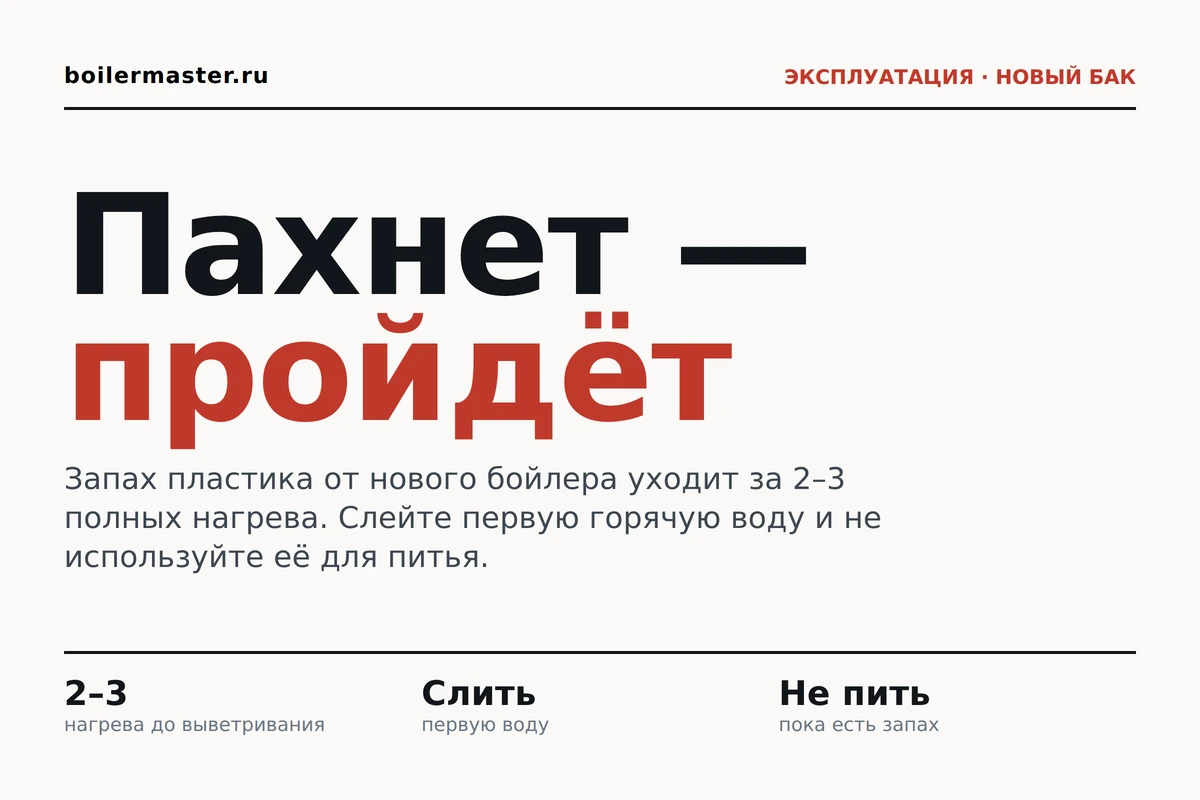 Новый водонагреватель с первой струёй воды из смесителя